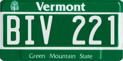 VT license plate BIV221