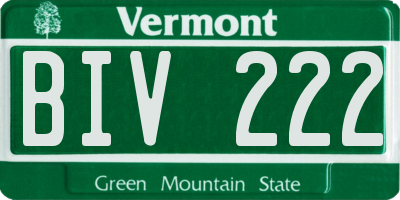 VT license plate BIV222
