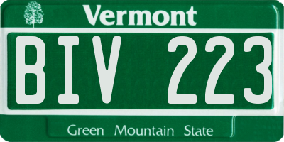 VT license plate BIV223