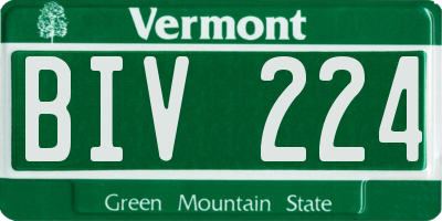 VT license plate BIV224