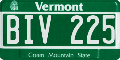 VT license plate BIV225