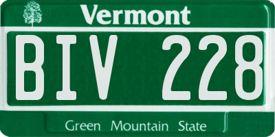 VT license plate BIV228