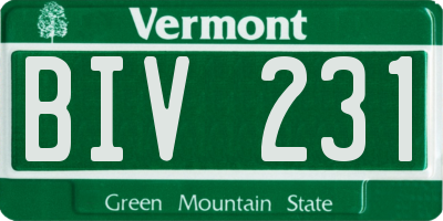 VT license plate BIV231