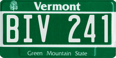 VT license plate BIV241