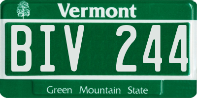 VT license plate BIV244