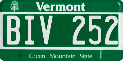 VT license plate BIV252