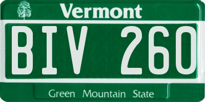 VT license plate BIV260