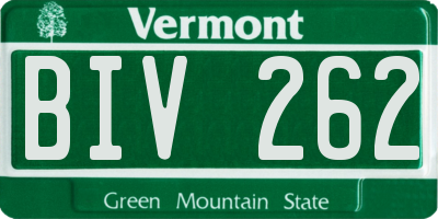 VT license plate BIV262