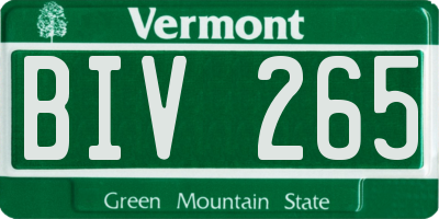 VT license plate BIV265