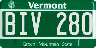 VT license plate BIV280