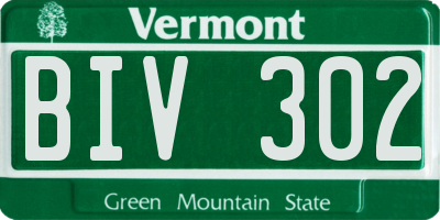 VT license plate BIV302