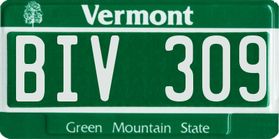 VT license plate BIV309