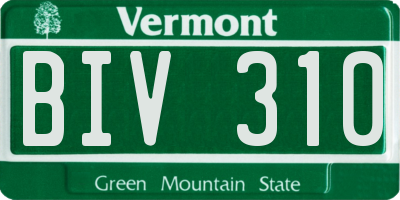 VT license plate BIV310