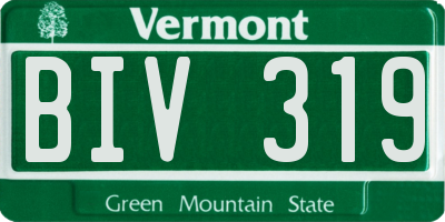 VT license plate BIV319