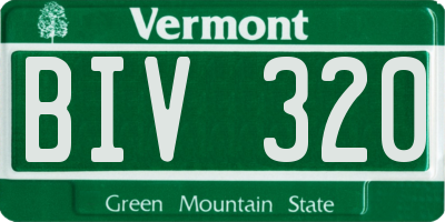 VT license plate BIV320