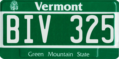 VT license plate BIV325
