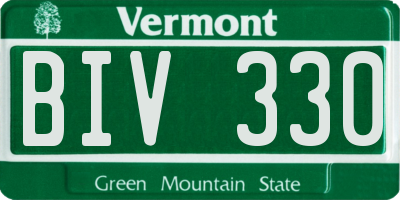 VT license plate BIV330