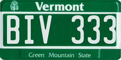 VT license plate BIV333