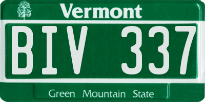 VT license plate BIV337