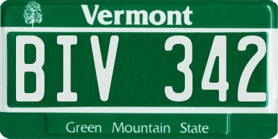 VT license plate BIV342
