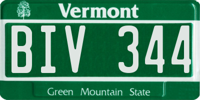 VT license plate BIV344