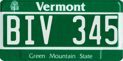 VT license plate BIV345