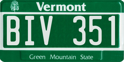 VT license plate BIV351