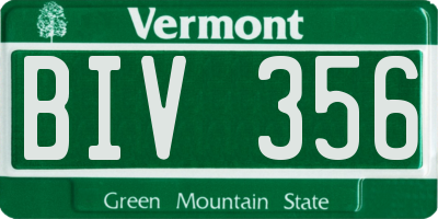 VT license plate BIV356