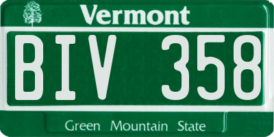 VT license plate BIV358