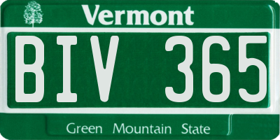 VT license plate BIV365