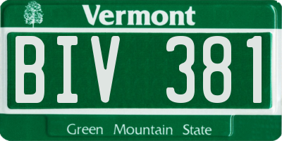 VT license plate BIV381