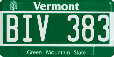 VT license plate BIV383