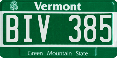 VT license plate BIV385