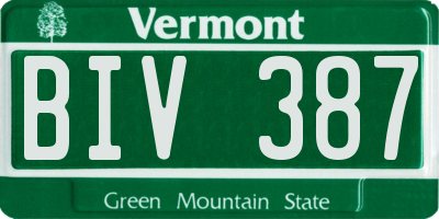 VT license plate BIV387