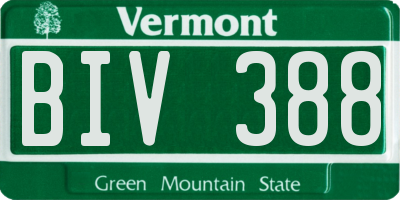 VT license plate BIV388