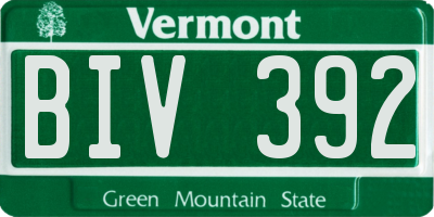 VT license plate BIV392