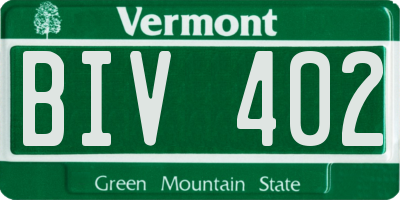 VT license plate BIV402