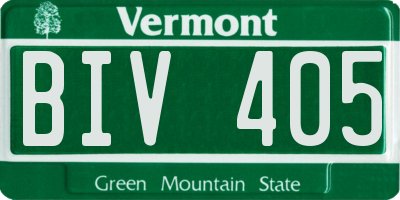 VT license plate BIV405