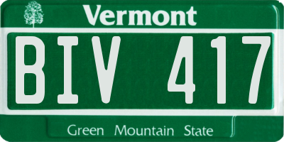 VT license plate BIV417
