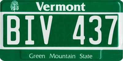 VT license plate BIV437
