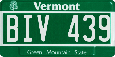 VT license plate BIV439