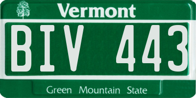 VT license plate BIV443