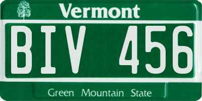 VT license plate BIV456