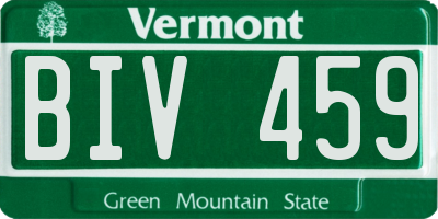 VT license plate BIV459