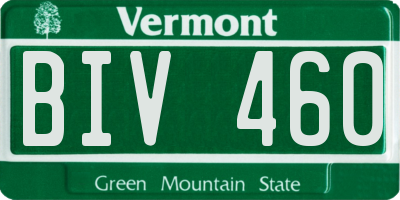 VT license plate BIV460