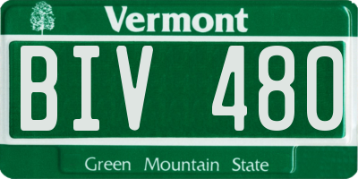 VT license plate BIV480