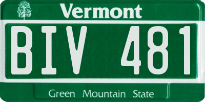 VT license plate BIV481