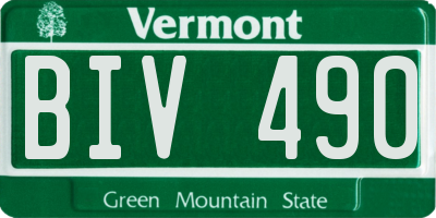 VT license plate BIV490