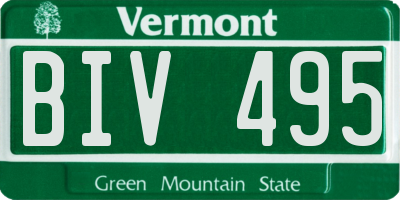 VT license plate BIV495