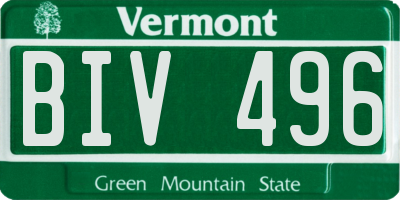 VT license plate BIV496